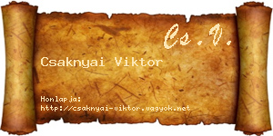 Csaknyai Viktor névjegykártya
